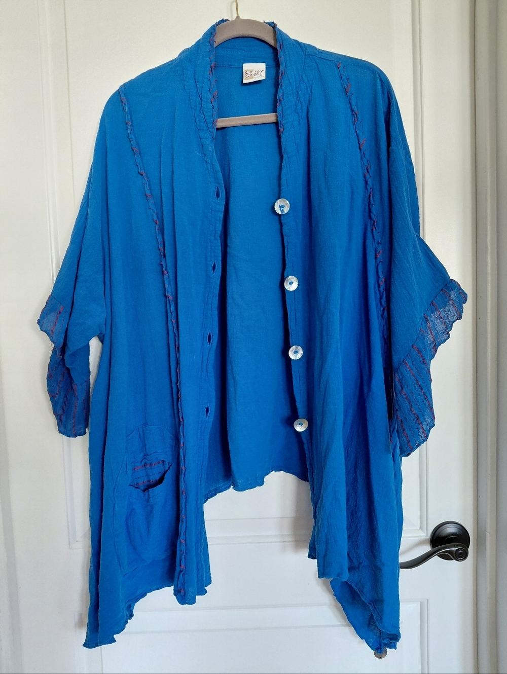 Oh my gauze cotton cardigan peacock blue L/XL